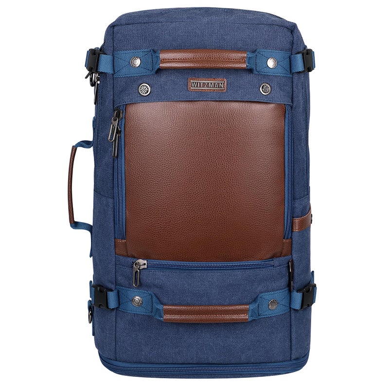 WITZMAN Travel Backpack for Men Women Carry on Luggage Backpack Canvas Rucksack Duffel bag with Shoe Compartmentï¼ˆA2021 big size Blueï¼‰ - Image 2